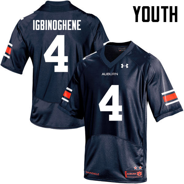 Youth Auburn Tigers #4 Noah Igbinoghene College Football Jerseys-Navy